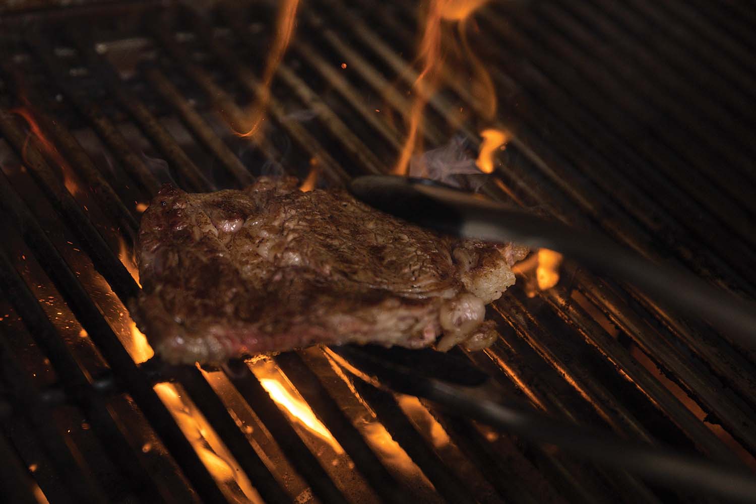 Grilling steak