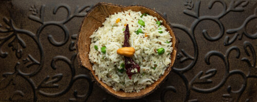 A Twist on a South Indian Classic: How to Make Suresh Bhamidimarri’s Mint-Infused Coconut Rice thumb