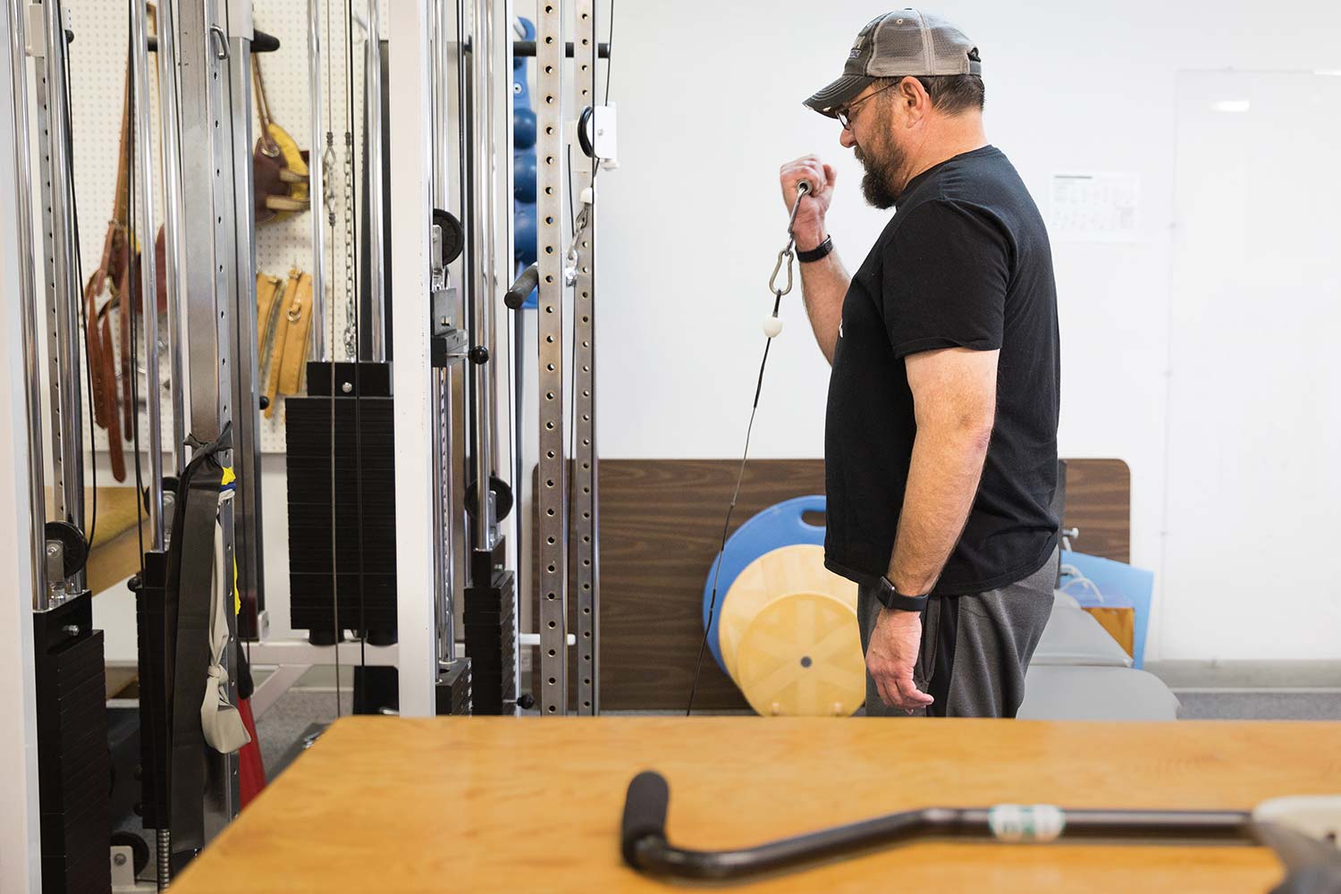 Kevin Newton at physical therapy