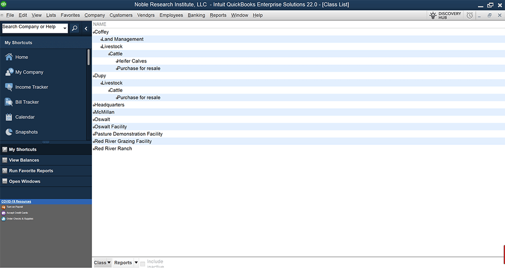 Quickbooks dashboard view