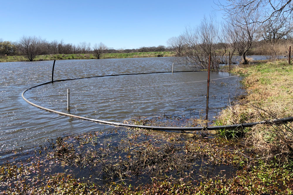 Pond fencing at access point