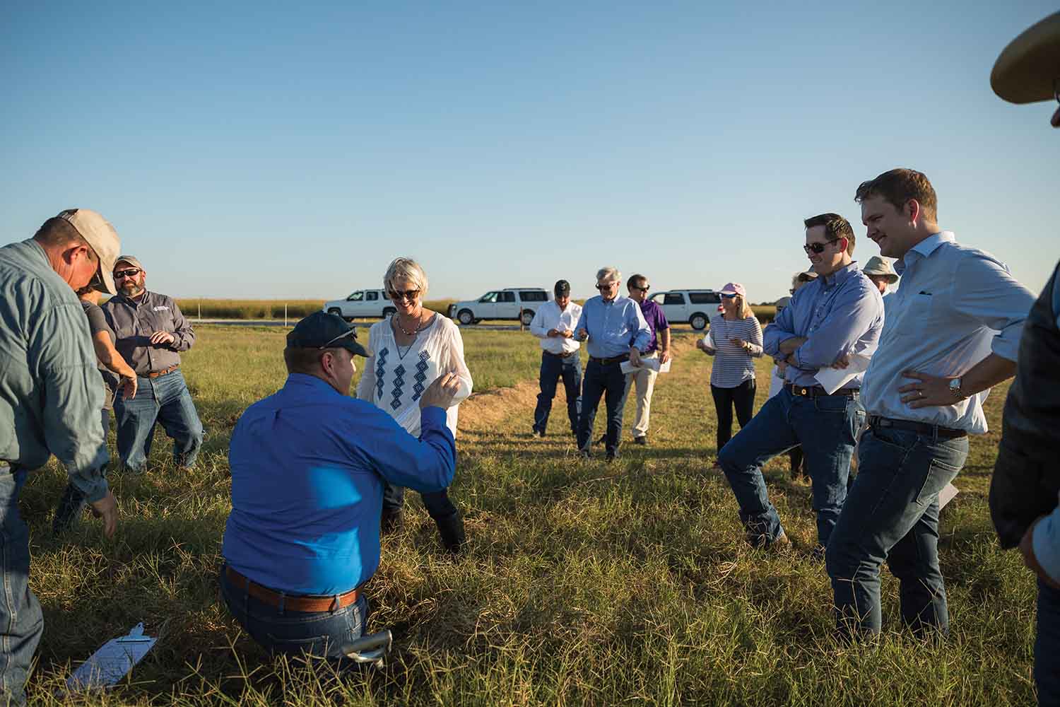 Shelley Mullins touring the Red River Farm