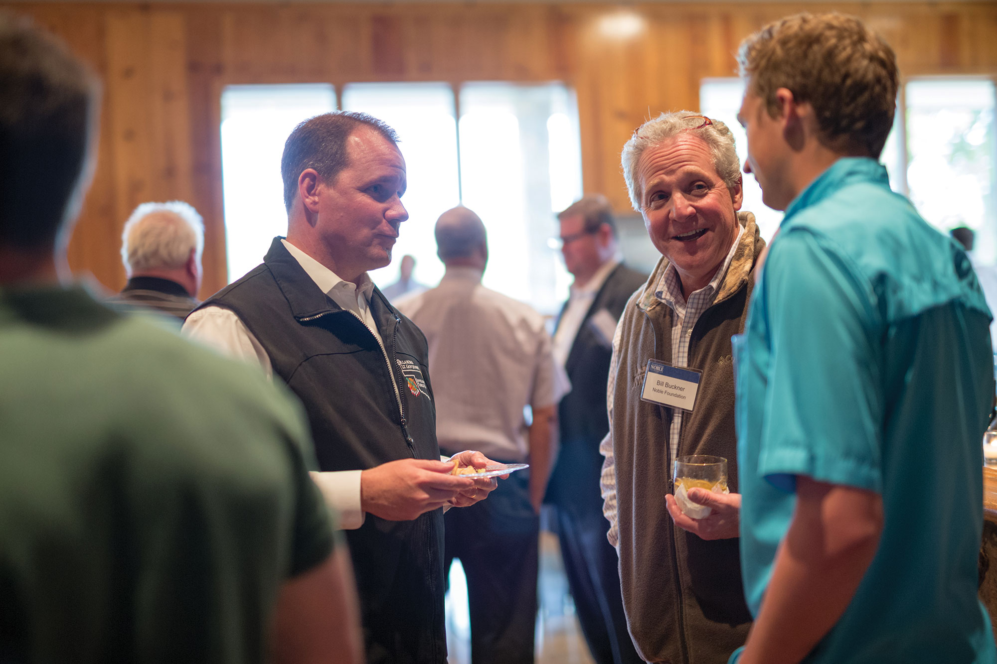 Bill Buckner visits with participants of the Lieutenant Governor’s Invitational Turkey Hunt in 2016.